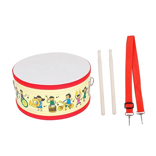 BESTonZON Doppelseitige Kindertrommel Kleinkind Musikinstrumente Spielzeug Tamburine Für Kinder Hüfttrommel Spielzeug Marschtrommel Für Kinder Floor Tom Drum Für Kinder Handtrommel Hölzern von BESTonZON