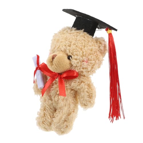 BESTonZON Dr. Bärenpuppe Studenten plüschbär Plüsch Bär Blumenstrauß Bärenpuppe Abschluss Plüschpuppen Bären-Plüschanhänger Abschluss-Stofftier Kuscheltier Bären Filzstoff Brown von BESTonZON