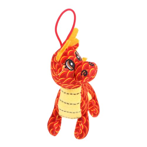 BESTonZON Drachen-Maskottchen-Spielzeug Drachen Kuscheltier chinesische neujahrsdekoration Drache gefüllter Plüsch chinesische Neujahrspuppe Plüschdrache Drachen-Kuscheltiere rot von BESTonZON