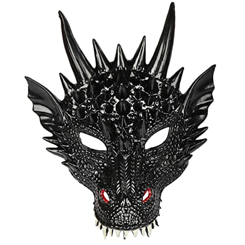 BESTonZON Drachenmaske Drachenkopfmasken Halloween-Gruselmasken halloween masken halloweenmaske kleidung Halloween-Drachen-Gesichtsmaske Halloween-Drachenkopfmaske Pu bilden Drachenhut Kind von BESTonZON