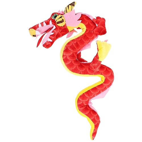 BESTonZON Drachenpuppenmaskottchen Kuscheltiere Schöne Drachenpuppe Ausgestopftes Drachenspielzeug Realistisches Drachenplüschtier Kuscheltier Drache Ausgestopfter Drache Pp Baumwolle Rot von BESTonZON