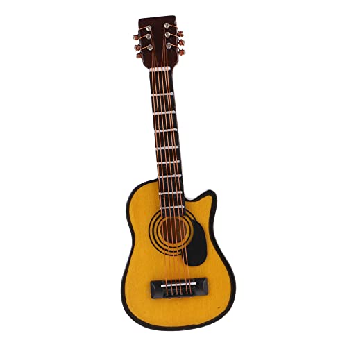 BESTonZON E-Gitarre Im Taschenformat Miniatur Figur Klein Bausatz Mini-deko-Accessoire Mini-Gitarre Gitarrenmodell Selber Schmücken Mini-hausdekoration Mini-hausbedarf Holz von BESTonZON