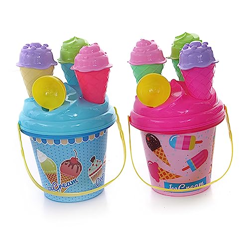 BESTonZON EIS Strand Eimer Set Für Faltbares Strandspielzeug Mit Cartoon Design Lustige Wasserspritze Und Sandspielzeug Ideales Mitgebsel Für Kindergeburtstag Zufällige Farben von BESTonZON