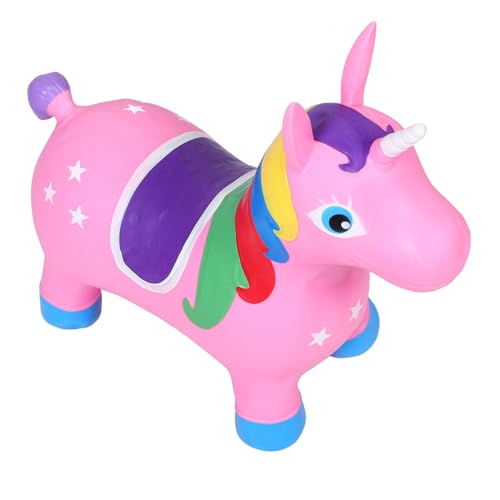 BESTonZON Einhorn Spielzeug Aufblasbare Trichter Aufblasbares Hüpfpferd Reiten Sie Auf Einem Hüpfenden Tier Aufsitzspielzeug Für Kinder Känguru-Ball Für Kinder Aufblasbares Hüpftier Rosa PVC von BESTonZON