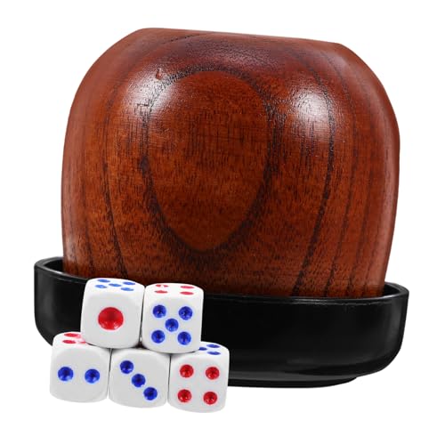 BESTonZON Würfelbecher Aus Holz Mit Kleinen Würfeln Für Tischspiele Und Indoor-Unterhaltung Für Familienfeiern Und Barunterhaltung BESTonZON Würfelbecher Aus Holz Mit Kleinen Würfeln Für Tischspiele Und Indoor-Unterhaltung Für Familienfeiern Und Barunterhaltung von BESTonZON