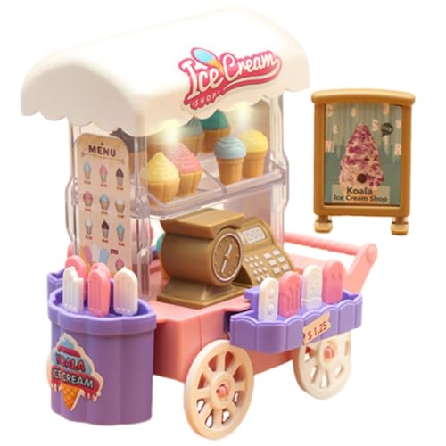 BESTonZON Eiscreme Wagen Spielset Für Realistisches Rollenspielzeug Mit Eistüten Und Eiskugeln Perfektes Zubehör Für Fantasievolles Geschenkidee Für Jungen Und ädchen von BESTonZON