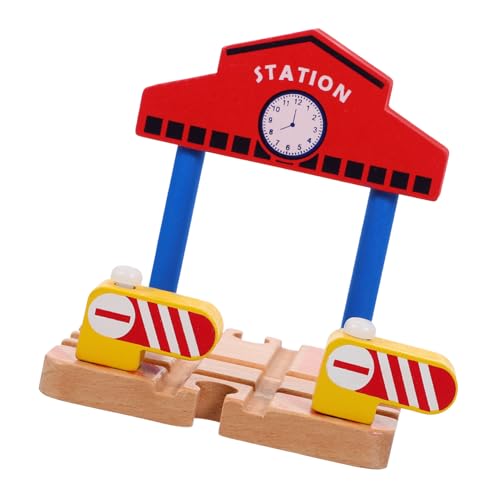 BESTonZON Eisenbahnspielzeug Kinderspielzeug Kindermodell Spielen Bahnsteigspielzeug Für Spiele Dekorativer Bahnsteig DIY-bahnsteigmodell Simulationsstation-plattformspielzeug Holz von BESTonZON