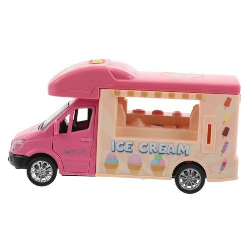 BESTonZON Eisspeisespielzeug für interaktives Auto Food-Truck- interessantes Spielzeugauto Wohnmobil- Foodtruck Legierung Rosa von BESTonZON