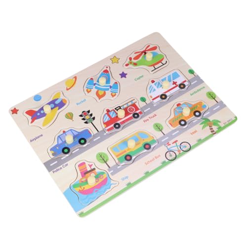 BESTonZON Fahrzeug Holzpuzzle Für Kleinkinder Pädagogisches Mit Fahrzeugmotiven Für Sensorisches Lernen Ideal Für Vorschulkinder Fördert Motorische Fähigkeiten Und Kreativität von BESTonZON