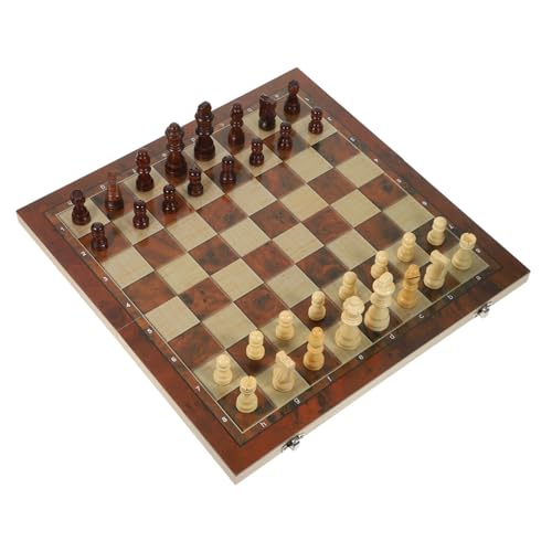 BESTonZON Faltbares Holz Schachspiel Reise mit Schachbrett und Dame für Erwachsene Tragbares Lernspiel für Zuhause Schule und Unterwegs BESTonZON Faltbares Holz Schachspiel Reise mit Schachbrett und Dame für Erwachsene Tragbares Lernspiel für Zuhause Schule und Unterwegs von BESTonZON