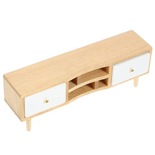 BESTonZON Fernsehschrank graceling Elegante playmobilhauser wischtelgeschenk für Opa Weihnachten Mini-Spielzeug realistischer Miniatur-TV-Schrank zarter Miniatur-TV-Schrank hölzern von BESTonZON