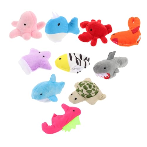 BESTonZON Fingerpuppen Set Mit Meeresbewohnern Tierpuppen Für Inklusive Schildkröte Seestern Krake Wal Hai Seehund Hummer Seepferdchen Und Tropischer Fisch von BESTonZON