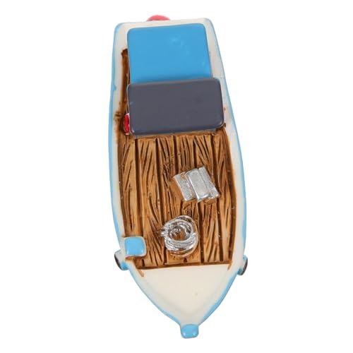 BESTonZON Fischerbootverzierungen Aquarium Zubehör für Angelboote Puppenhausboot kabellos partydeko Einschulung Geburtstagsgeschenk Mini-Strandboot-Dekoration Sandtischzubehör Harz von BESTonZON