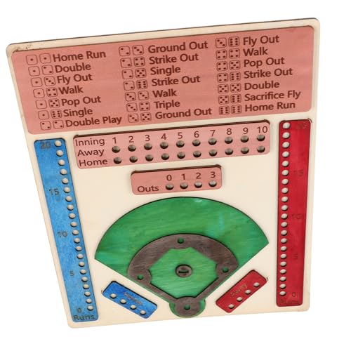 BESTonZON Flipper-Spielbrett Baseball-Brettspiel Tabletop-Baseballspiel hölzern von BESTonZON