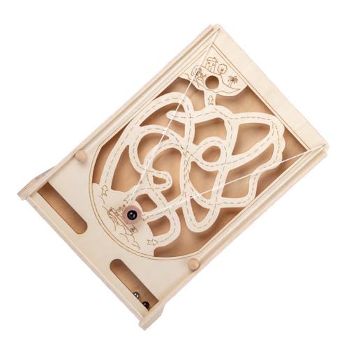 BESTonZON Flipperspiel Spielzeugspiele Kinderpuzzles 3D Puzzles Für Kinderpuzzles Labyrinthspielzeug Interaktives Aus Holz von BESTonZON