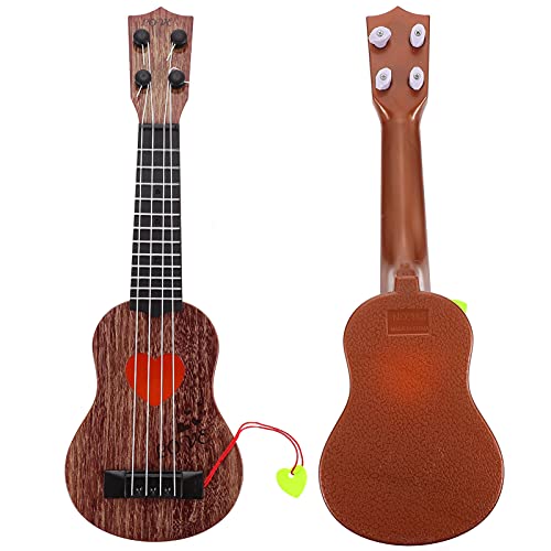 BESTonZON Für 38CM Musikinstrument Zur Musikalischen Früherziehung Ukulele Herzförmigem Kaffeebraun Ideales Für Kleine Musiker von BESTonZON