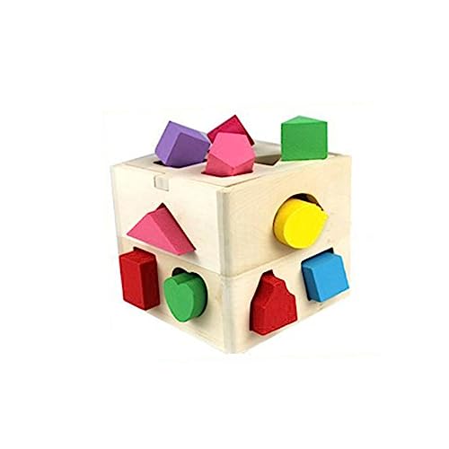 BESTonZON Geometrische Formen Holzbausteine Set Pädagogisches Lernspielzeug Für Kleinkinder Bauklötze Für Jungen Und ädchen Ideal Für Die Frühkindliche Entwicklung Spielerisches Lernen von BESTonZON