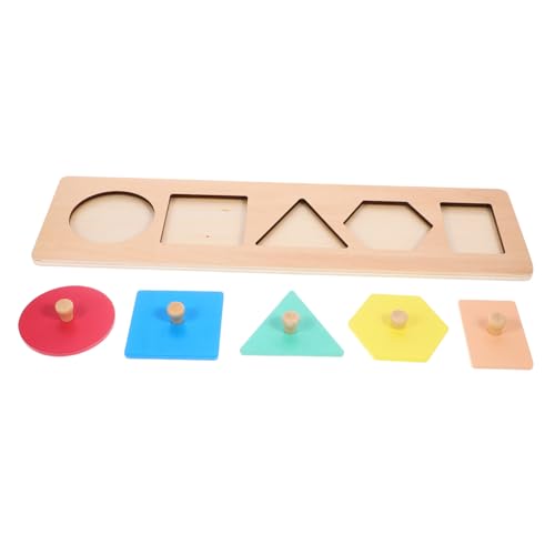 BESTonZON Geometrische Tafeln Spielzeug Puzzlekleber Puzzle Sortierschalen Spielzeuge Shape-Match-Spielzeug Entwicklungsspielzeug Für Babys Form-Puzzle-Spielzeug Formen Puzzle Hölzern von BESTonZON