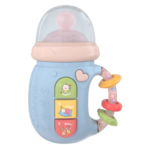 BESTonZON Baby Spielzeug Montessori Geschichte Babyfläschchen Beruhigender Für Kleinkinder Babyflasche Musikspielzeug Puzzle- Musiklernspielzeug Blue Plastik von BESTonZON