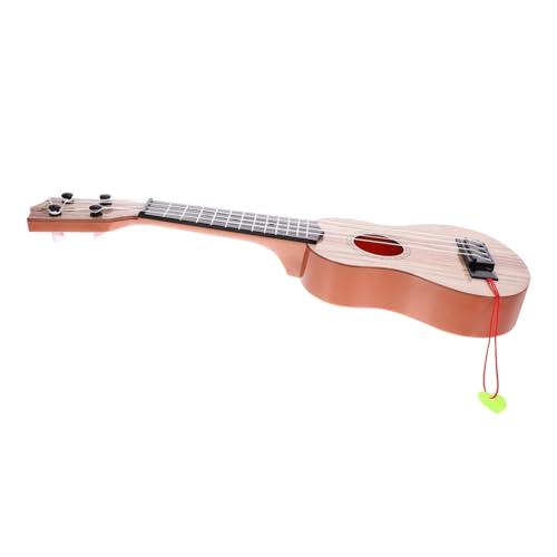 BESTonZON Gitarrenspielzeug Pädagogisches Musikspielzeug Ukulele Für Anfänger Spielsets Für Kinder Kinderspielzeug Ukulele Kinder Gitarre Spielzeug Für Kinder Holzmaserung Kunststoff von BESTonZON