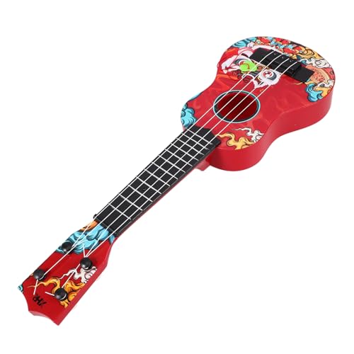 BESTonZON Gitarrenspielzeug für kindergitarre Gitarre für Kindergarteninstrument Kinderinstrument Mini-Gitarre Kostüm für Kleinkind-Ukulele Anfänger üben Ukulele Abs rot von BESTonZON