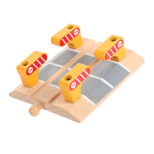 BESTonZON Gleiszubehör Geländer-Barriere-Spielzeug Für Spiele Geländer-Barriere-Modell Zug Zubehör Bahngeländer-Barriere Dekorativer Zugstraßenblock Geländer-barrieremodell Zum Spielen Holz von BESTonZON