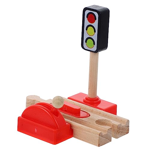 BESTonZON Gleiszubehör Spielzeuge Brio-Zugzubehör holzeisenbahn für Kinder Zugspielzeug für Kinder Holzspielzeug Zug Kinderspielzeug DIY-Zug-Straßensperre Straßensperrenspielzeug für Spiele von BESTonZON