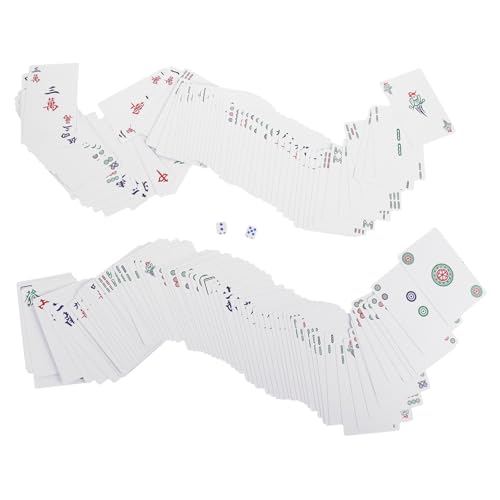 BESTonZON Guochao Mahjong Pokerkarten Großdruck Mahjong Karten Reise-Mahjong-Karte Einfach zu erkennende Mahjong Karten Offizielle Mahjong-Regelkarte Mahjong-Tischspielkarten Papier von BESTonZON