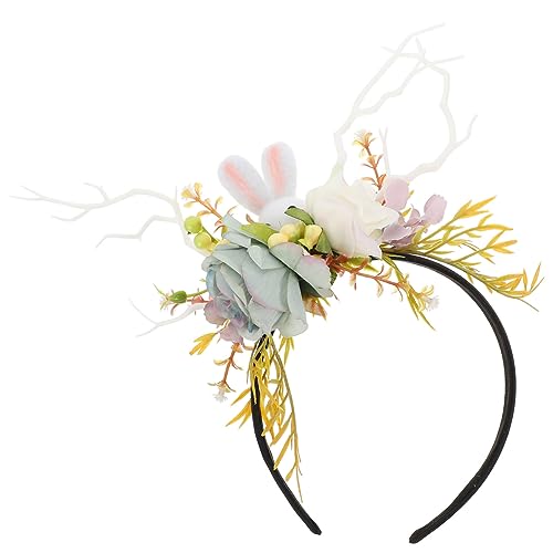 BESTonZON Häschen-Stirnband Geweih Hasenkostüm Osterbaum conejos ostern haarschmuck blumenkrone Ostern Haarband blumenhaarreif Häschenblumenstirnbänder -Stirnbänder Stoff von BESTonZON