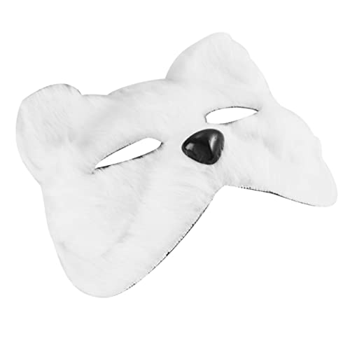 BESTonZON Halbgesicht Fuchsmaske Für Halloween Und Karneval Tiermaske Cosplay Zubehör Für Maskenball Und Kostümfeiern Weiß von BESTonZON