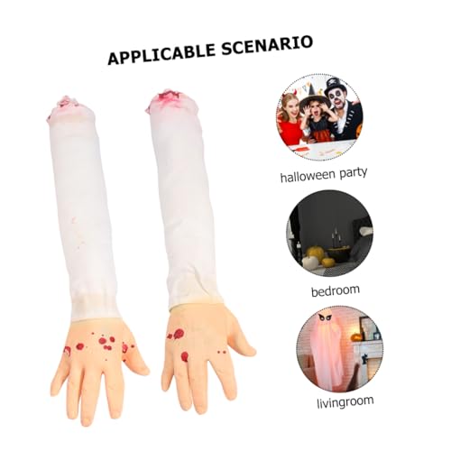 BESTonZON Halloween Prothese Abgetrennte Hand Halloween Fake Hand Halloween Streich Requisiten Blutige Halloween Dekorationen Spukhaus Requisiten Gruselige Ornamente Gruselige von BESTonZON