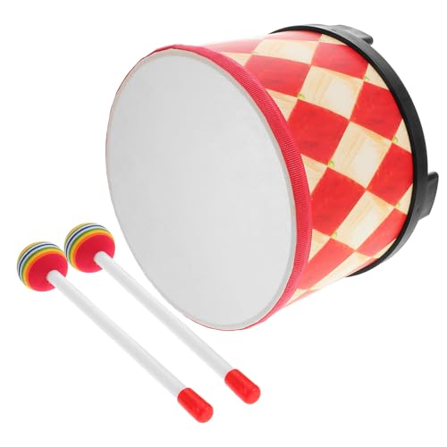 BESTonZON Handtrommel Rot Kariert Holz Trommel mit Sticks für Kleinkinder Musikinstrument Percussion Lernspielzeug Kreativität und Musikalische Entwicklung BESTonZON Handtrommel Rot Kariert Holz Trommel mit Sticks für Kleinkinder Musikinstrument Percussion Lernspielzeug Kreativität und Musikalische Entwicklung von BESTonZON
