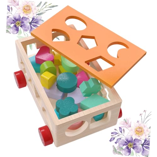 BESTonZON Hölzerner 17 Loch Formanhänger Gehirnspielzeug DIY Bausteine Bausteine Spielzeug Lernspielzeug Puzzle Spielzeug Formsortierer Spielzeug Entwicklungsspielzeug Bunt von BESTonZON