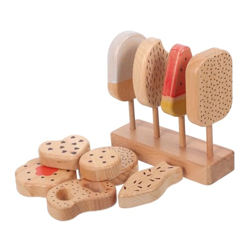 BESTonZON Holz-Eiscreme Spielset Küchen mit Donut Stiel Gefrorenes Dessert Simulationsspiel Essen Zubehör für Fantasievolles Rollenspiel und Kinderküche BESTonZON Holz-Eiscreme Spielset Küchen mit Donut Stiel Gefrorenes Dessert Simulationsspiel Essen Zubehör für Fantasievolles Rollenspiel und Kinderküche von BESTonZON