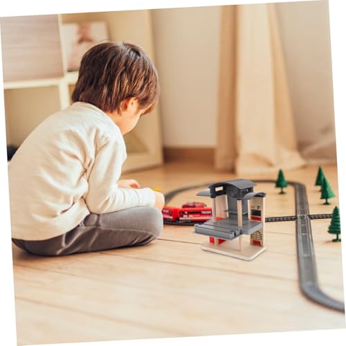 BESTonZON Holz Eisenbahn Station mit Zubehör Kreative Bausteine für Sicherer Holzspielzeug zubehör für Fantasievolles Bauen und Motorische für Gruppen Familienspiel BESTonZON Holz Eisenbahn Station mit Zubehör Kreative Bausteine für Sicherer Holzspielzeug zubehör für Fantasievolles Bauen und Motorische für Gruppen Familienspiel von BESTonZON