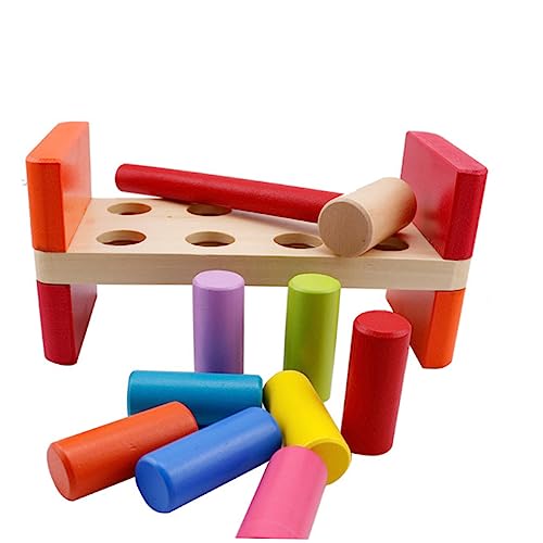 BESTonZON Holz Lernspielzeug Für Kleinkinder Hammerschlagbank Montessori Motorikspielzeug Frühes Lernspielzeug Pädagogisches Steckspiel Ab 1 Jahr von BESTonZON