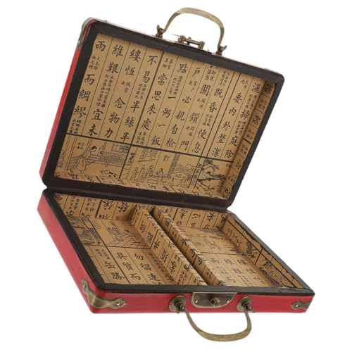 BESTonZON Holz Mahjong Bingo Chips Pu Bin Shirt Boxen Für von BESTonZON