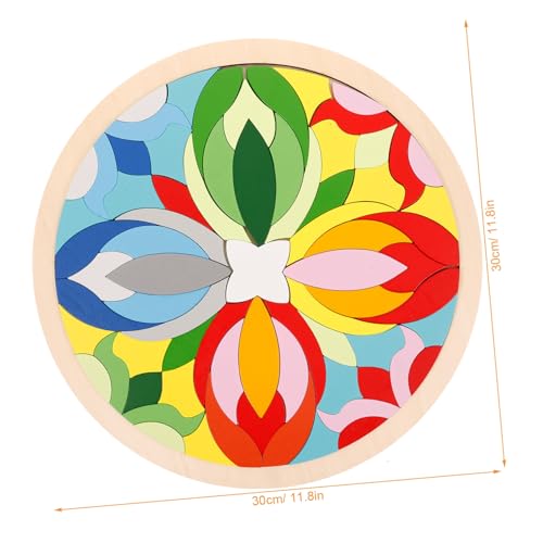 BESTonZON Holz Puzzle Lernspielzeug aus Natürlichem Holz mit Buntem Mandala Regenbogen Design Fördert Räumliches Denken Kreativität und Hand Auge koordination Pädagogisch für Vorschulkinder BESTonZON Holz Puzzle Lernspielzeug aus Natürlichem Holz mit Buntem Mandala Regenbogen Design Fördert Räumliches Denken Kreativität und Hand Auge koordination Pädagogisch für Vorschulkinder von BESTonZON