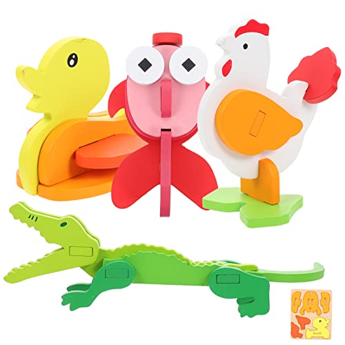 BESTonZON Holz Puzzle Tiere Tierpuzzle Für Kleinkinder Frühes Lernspielzeug Für Jahren Geschenkidee Für Jungen Und Mädchen von BESTonZON