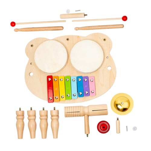 BESTonZON Holz Schlagzeug Set Musikinstrument Pädagogisches Percussion Instrument mit Trommeln Becken und Klangblock Geeignet für Kleinkinder Jahre zur Musikalischen Früherziehung BESTonZON Holz Schlagzeug Set Musikinstrument Pädagogisches Percussion Instrument mit Trommeln Becken und Klangblock Geeignet für Kleinkinder Jahre zur Musikalischen Früherziehung von BESTonZON
