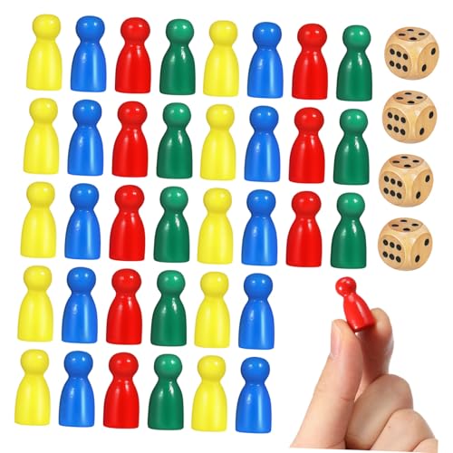 BESTonZON Holz spielfiguren Brettspiele Bunte Kindgerechte Spielsteine mit Würfel Vielseitig für Familien Schule Fördert Interaktion und Spielerlebnis BESTonZON Holz spielfiguren Brettspiele Bunte Kindgerechte Spielsteine mit Würfel Vielseitig für Familien Schule Fördert Interaktion und Spielerlebnis von BESTonZON