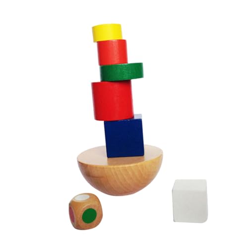 BESTonZON Holzbausteine Spielzeug Balancespiele Spielset Stapelbare Bausteine ​​Aus Bambus von BESTonZON