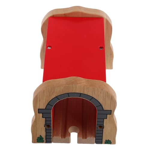 BESTonZON Holzeisenbahn Erweiterung Spieltunnel Holz Zugbahn Zubehör Rotes Tunnel Modell Kreatives Spielset für Zuhause Kindergarten Motorik BESTonZON Holzeisenbahn Erweiterung Spieltunnel Holz Zugbahn Zubehör Rotes Tunnel Modell Kreatives Spielset für Zuhause Kindergarten Motorik von BESTonZON