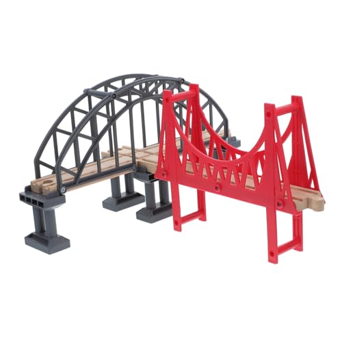 BESTonZON Holzeisenbahn Zubehör Teiliges Set Graue Hängebrücke und Rote Meerbrücke für Zugstrecke Kreative Konstruktion und Sichere DIY Spaß BESTonZON Holzeisenbahn Zubehör Teiliges Set Graue Hängebrücke und Rote Meerbrücke für Zugstrecke Kreative Konstruktion und Sichere DIY Spaß von BESTonZON
