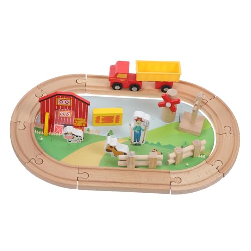 BESTonZON Holzeisenbahn mit Bauernhoftieren Langlebiges Holzspielzeug für Kleinkinder Fördert Kreativität und Selbstvertrauen Einfach Zusammenbaubar für Ab Jahren BESTonZON Holzeisenbahn mit Bauernhoftieren Langlebiges Holzspielzeug für Kleinkinder Fördert Kreativität und Selbstvertrauen Einfach Zusammenbaubar für Ab Jahren von BESTonZON