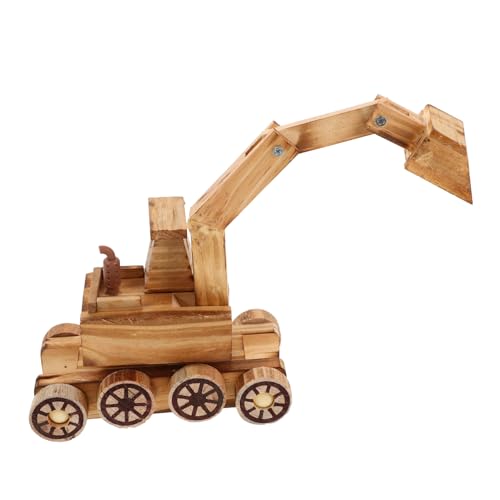 BESTonZON Holzmodell Miniatur Bagger mit Beweglichen Realistisches Baustellenfahrzeug Kleines Ingenieurspielzeug Dekoratives Sammlerstück für Landschaften BESTonZON Holzmodell Miniatur Bagger mit Beweglichen Realistisches Baustellenfahrzeug Kleines Ingenieurspielzeug Dekoratives Sammlerstück für Landschaften von BESTonZON