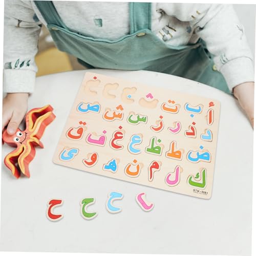 BESTonZON Holzpuzzle Arabisches Alphabet Lernspielzeug für Langlebiges Farbenfrohes Montessori Kognitive Logisches Holzpuzzle für Frühe Bildung und Buchstabenverständnis BESTonZON Holzpuzzle Arabisches Alphabet Lernspielzeug für Langlebiges Farbenfrohes Montessori Kognitive Logisches Holzpuzzle für Frühe Bildung und Buchstabenverständnis von BESTonZON
