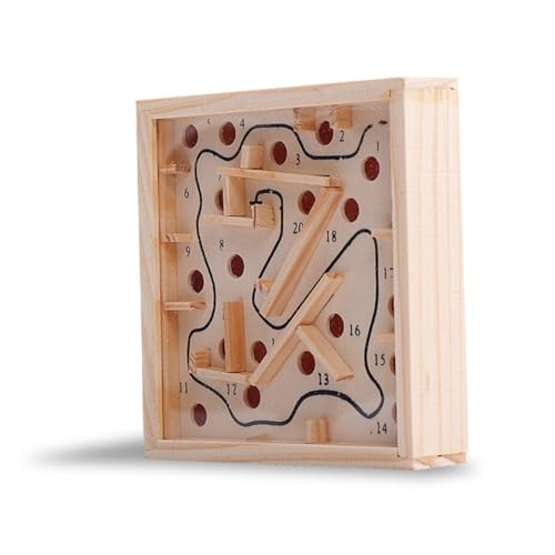 BESTonZON Holzpuzzle für Kinder fokussiert Spielzeug für Kinder Gifts for Christmas Family Games Rätsel Geschenke hölzernes Labyrinth Holzlabyrinth Ball Bambus von BESTonZON