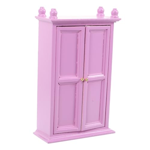 BESTonZON Holzschmuck Selber Machen Puppengarderobe 1/12 Kleine Hausdekoration Kinder Mini-hausbedarf Miniatur-hausmöbel Puppenhausmöbel Miniatur Miniatur-puppenhaus Hölzern Violett von BESTonZON