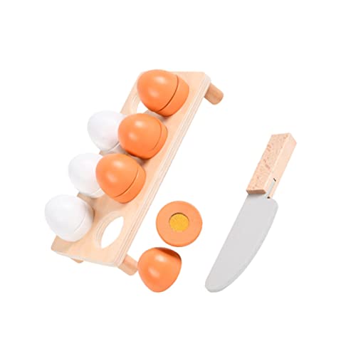 BESTonZON Holzspielzeug Eier Set Realistische Küchen Spielzeugkombination Für Küchenutensilien Für Rollenspiele Ideal Für Kreatives Im Kinderzimmer von BESTonZON